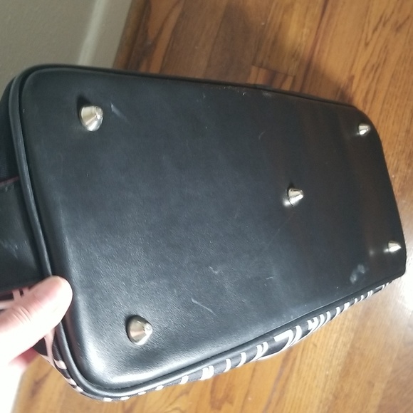 Diane von Fursternberg Dome Travel Tote Duffle Bag Luggage Pink & Black w/ Lock - Picture 9 of 16